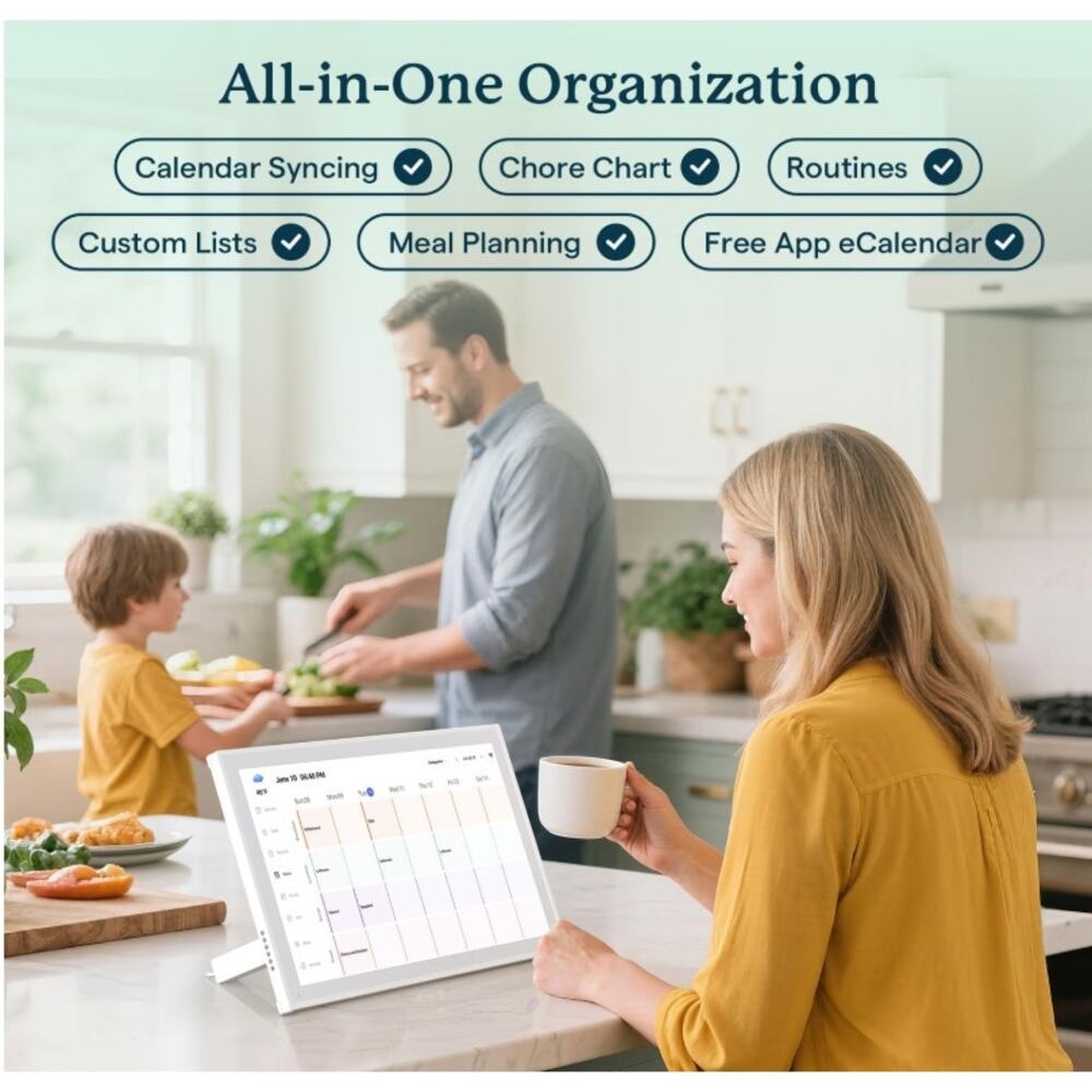 10.1” Smart WiFi Digital Family Calendar Chore Chart Touchscreen New - Picture 9 of 9